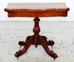 Victorian Inlaid walnut card table