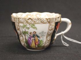 Antique Meissen hand painted porcelain cup