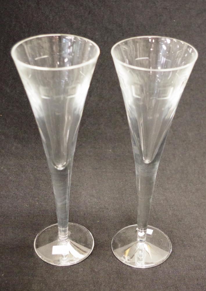 Two Waterford "incline geo" champagne flutes - Image 2 of 3