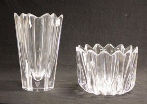 Orrefors crystal bowl and vase