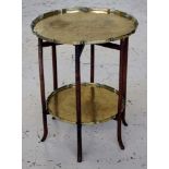 Eastern 2 tier brass tray table