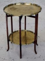 Eastern 2 tier brass tray table