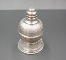 Persian silver spice canister with stand