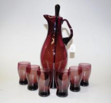 1970s glass liqueur set