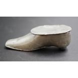 19th century Pewter shoe shaped snuff box