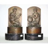 Pair of art nouveau Austrian bronze bookends