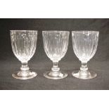 Three Victorian wine glasses
