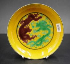 Chinese dragon decorated ceramic dish