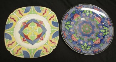 Two Royal Doulton art deco cabinet plates