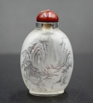 Chinese inside painted crystal snuff bottle