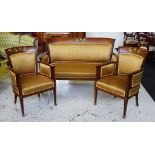 Empire style cherry wood 3 piece lounge suite