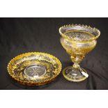 Victorian hand gilded crystal centrepiece bowl