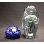 Jellyfish form glass paperweight