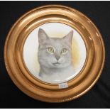 Copper & ceramic 'Cat' display plate