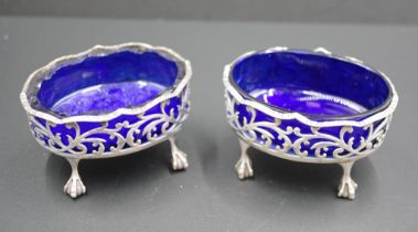 Pair George III sterling silver open salts