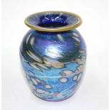Colin Heaney iridescent art glass vase
