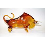 Large Murano glass bull figure