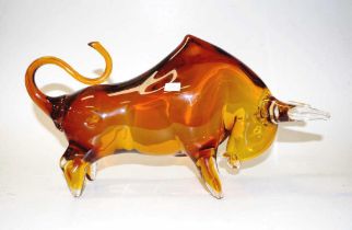 Large Murano glass bull figure