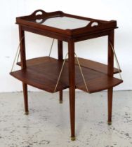 Neoclassical style inlaid mahogany tray top table