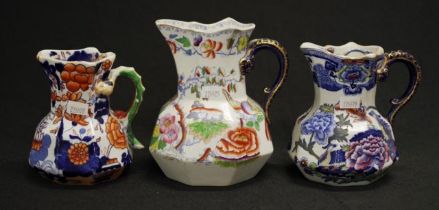 Three various antique Mason's ironstone jugs