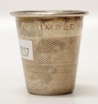 Sterling silver "Just a thimble full" nip cup