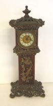 Antique British timber & brass mantle clock