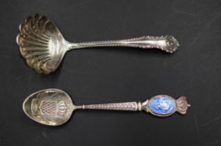 Victorian sterling silver sugar sifting spoon