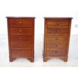 Two French 5 drawer bedside chests