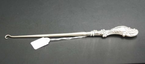 Victorian sterling silver handled button hook