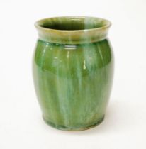 John Campbell Australian pottery green glaze vase