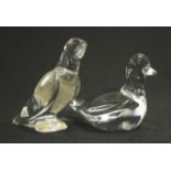 Two Baccarat (France) crystal bird figures