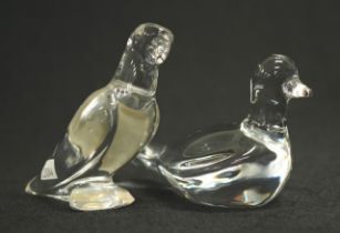 Two Baccarat (France) crystal bird figures