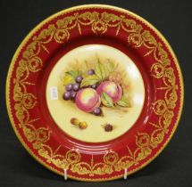 Aynsley signed hand painted display plate