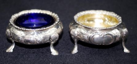 Pair of Victorian sterling silver salt cellars