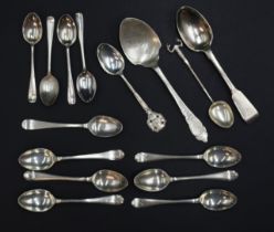 Fifteen various sterling silver coffee/tea spoons