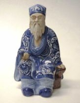 Chinese blue & white figure of a sage