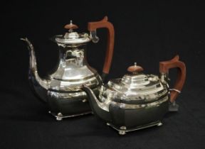 Sterling silver coffee pot and teapot