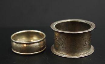 Two sterling silver napkin rings