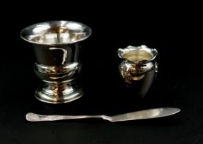 Two small silver vases