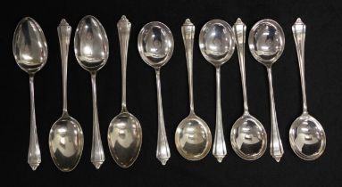 Ten George VI sterling silver spoons