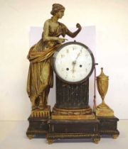 Antique painted figural Viennese mantle clock