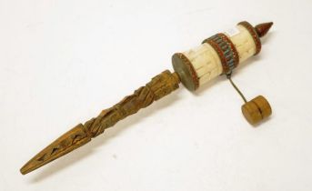 Tibetan carved prayer wheel