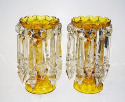 Good pair of Bohemian cut crystal lustres