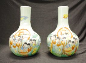 Two large Chinese figural porcelain vases