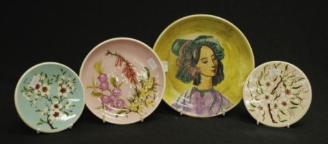 Four various Boyd family studio pottery plates