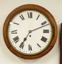 Antique wood framed fusee wall clock