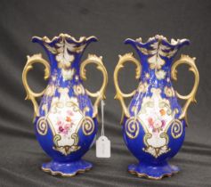 Pair of early Victorian Coalport type vases