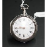 Early George III pair cased silver pocket watch