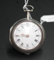 Early George III pair cased silver pocket watch