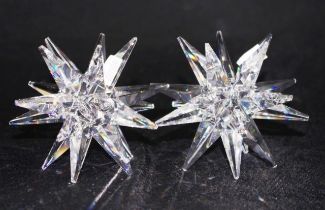 Pair of Swarovski crystal star candle holders